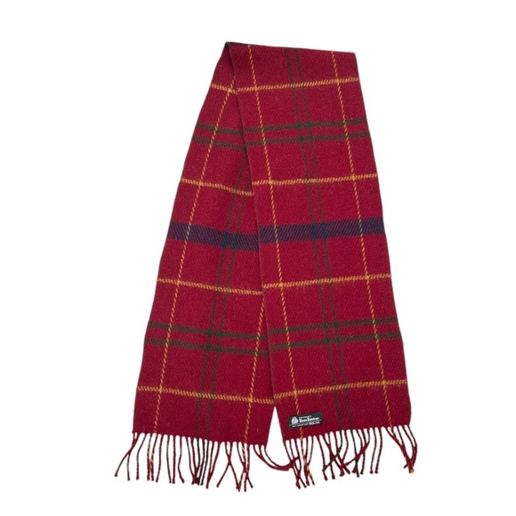 Røros Tweed Red Tartan Plaid Wool Scarf - Picture 1 of 6